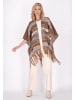 VIRITA Women Poncho in Kamel Mehrfarbig