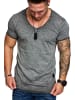 Amaci&Sons Basic Oversize T-Shirt mit V-Ausschnitt NYC in Anthrazit