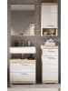 Inn.Furn Badmöbel-Set weiß Hochglanz, Eiche 4-teilig 112 cm, Kombination viel Stauraum