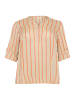 KAFFE curve Langarm-Bluse KCsida Regular fit in Feather Gray / Melon Stripe