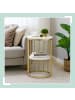 relaxdays Beistelltisch in Weiß/ Gold - (H)57 x Ø 40 cm