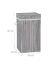relaxdays 2 x Wäschekorb in Grau - (B)36 x (H)63 x (T)36 cm