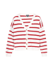 DreiMaster Women Cardigan in offwhite red stripe