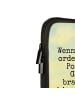 Mr. & Mrs. Panda Laptop Tasche Blume Kleeblatt Design mit Spruch in Weiß