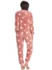 NORMANN Schlafanzug Eteiler Jumpsuit Overall Sterne in rosa