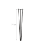 relaxdays 4x Tischbein Hairpin in Schwarz - (H)71 cm
