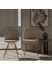 KADIMA DESIGN Esszimmerstuhl 2er Set Cara-Stoff Küchenstuhl mit goldenen in Beige