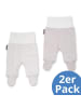 LaLoona Strampelhose 2er Pack - Stripes - Light Taupe - in weiss,beige