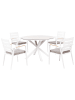 Beliani 9-tlg Gartentisch Set MALETTO/TAVIANO in Weiß/Grau/Beige