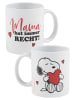 Snoopy Peanuts Snoopy Tasse Mama hat immer Recht! Kaffeetasse Muttertag in weiß