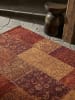 KADIMA DESIGN Flachgewebe-Teppich Handgewebt COQUET Floral Geometrisch Pflegeleicht in Orange