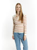 DreiMaster Damen Strickpullover in Wollweiss Orange
