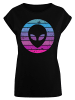 F4NT4STIC Extended Shoulder T-Shirt Alien Kopf in schwarz