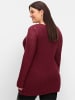 sheego V-Ausschnitt-Pullover in weinrot
