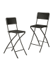 relaxdays 2 x Barhocker in Schwarz - (B)44 x (H)115 x (T)63 cm