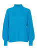 b.young Grobstrick Pullover mit Ballonärmeln Sweater mit Kragen in Blau