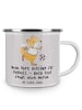 Mr. & Mrs. Panda Camping Emaille Tasse Fußball Liebe mit Spruch in Grau Pastell