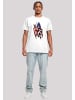 F4NT4STIC T-Shirt T-Shirt 'Marvel Avengers Captain America Streaks' in weiß