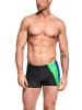 Aquarti Herren Badehose Kurz mit Seitlichem Streifen in schwarz/blau