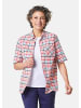 GOLDNER Wander-Bluse in Seersucker Qualität in blau / merlot / kariert