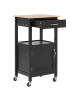 Beliani Servierwagen SIENA in Schwarz/Braun - (W) 48 x (H) 89 x (L) 39 cm