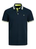 Jack & Jones Polo Shirt JJEPAULOS Sommer Hemd Kragen Pique Cotton in Dunkelblau-3