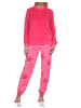 NORMANN Frottee Schlafanzug lang Bündchen Sterne - 81673 in pink