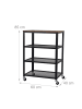 relaxdays Rollwagen in Schwarz/ Braun - (B)60 x (H)85 x (T)40 cm