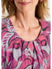 GOLDNER Kurzgröße:  Jerseyshirt Cityshirt mit Blätter-Motiv in pink / gemustert