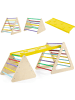 COSTWAY Klettergerüst Indoor inkl. 2 Kletterdreieck & Kletterleiter in Bunt