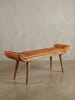 KADIMA DESIGN Sitzbank Echtleder / Massivholz Bank 125x50x38 cm Chesterfield,