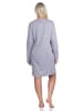 NORMANN Nachthemd Bigshirt langarm Streifen Ringel - 76243 in blau-melange