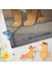 Mr. & Mrs. Panda Badetuch Hund Entspannen Design mit Spruch in Grau Pastell