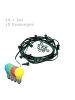 SPICELITE Garten Party Lichterkette Illu 10 bunte LED Tropfenlampen 10m in schwarz