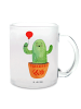 Mr. & Mrs. Panda Glas Kaktus Luftballon ohne Spruch in Transparent