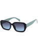 styleBREAKER Retro Sonnenbrille in Schwarz-Hellblau / Grau Verlauf