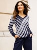 Sieh an! Langarm-Pullover in marine-weiß-gemustert