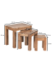 FineBuy Beistelltisch in Braun / Akazie / 36x50x45