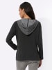 creation L Kapuzenpullover in graphit-ecru-gemustert