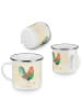 Mr. & Mrs. Panda Camping Emaille Tasse Hahn Korn ohne Spruch in Vintage