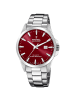 Festina Herren-Armbanduhr Stahl/Granatrot mit Saphirglas