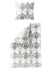Bierbaum 2 tlg. Mako Satin Bettwäsche 135x200cm Ornamente in Weiß/Grau