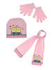 Minions 3tlg. Set: Mütze, Schal und Handschuhe in Rosa