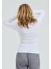 Seamless Basic Top Retro V-neck in White