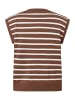 More & More Strickweste in knit stripes sweet toffee offwhite