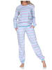 NORMANN Fleece Schlafanzug langarm Bündchen chilige optik in hellblau