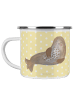 Mr. & Mrs. Panda Emaille Tasse Robbe Lachen ohne Spruch in Gelb Pastell