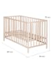 roba Babybett Cosi 60 x 120 cm – Massivholz natur, höhenverstellbares Gitterbett