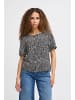 ICHI Kurzarm-Bluse IHVERA Regular fit in Black Ikat aop