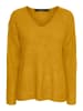 Vero Moda Strickpullover V-Ausschnitt Langarm Sweater VMCREWLEFILE in Gelb